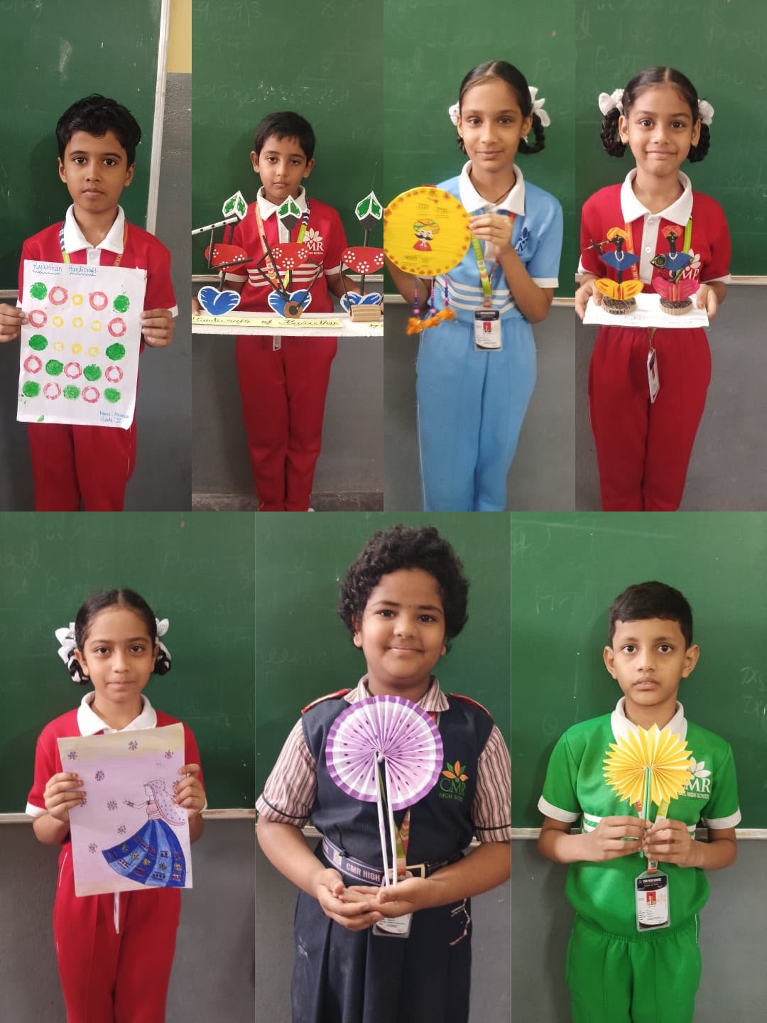 Students Exhibiting Rajasthan Handicrafts and Artworks