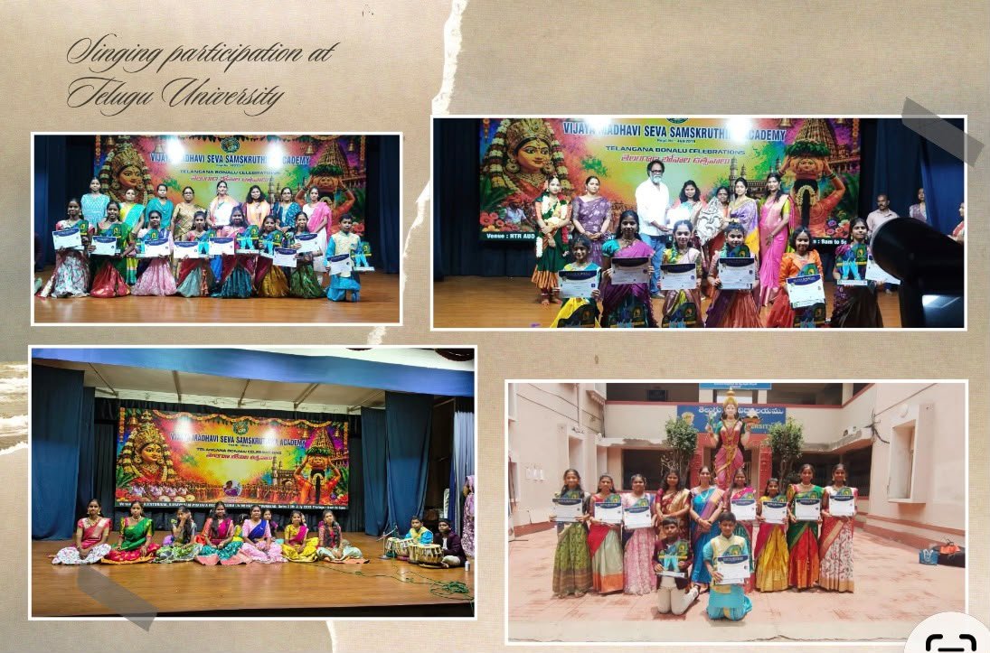 Singing Participation and Felicitations at Telugu University